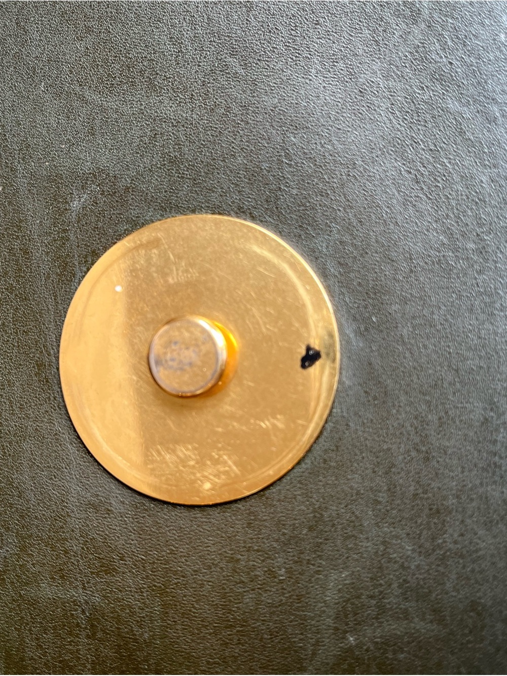 Celine Green Leather Clutch with Gold Button - Picture 9 of 13